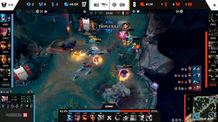 LOL电竞世界杯揭幕战：HLE碾压CFO！Viper希维尔杀疯斩获8杀，LCK霸主首秀即封神